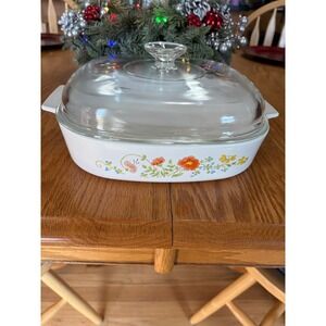 Corning Ware A-10-B Wildflower Casserole • 2.5 Qt • Vintage Floral w/ Lid